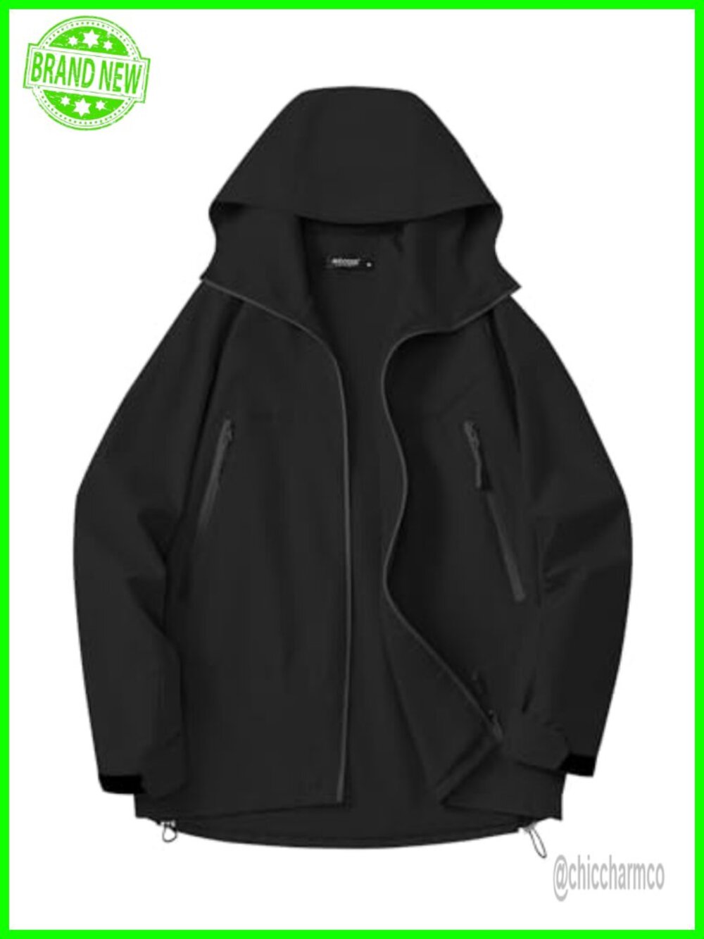 Waterproof Rain Jacket with Hood Lightweight Windbreaker Loose Fit